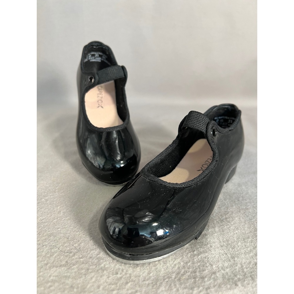 Capezio Jr. Tyette Tap Child Shoe Black Patent Leather Dance Mary Jane N625C 9M
